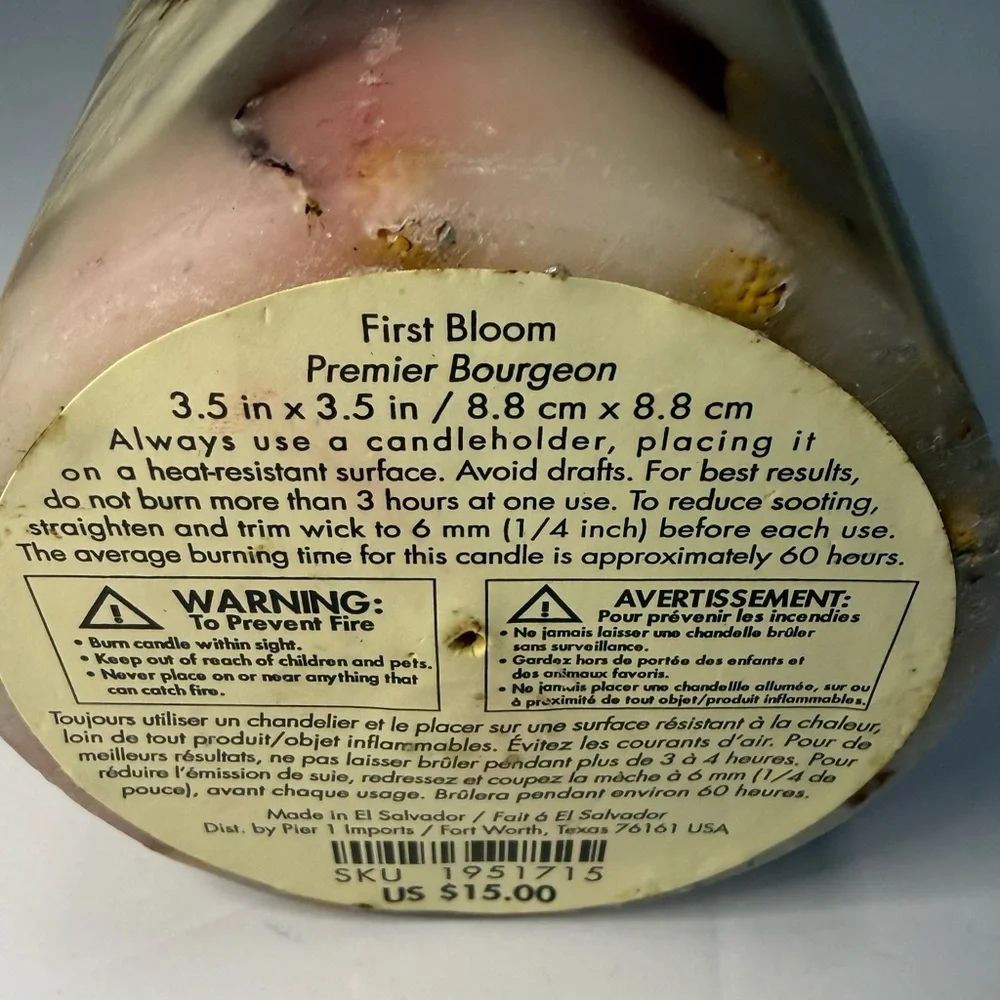 Pier 1 Imports Vintage Candle First Bloom A Botanical Design Premier Bourgeon - Picture 2 of 10